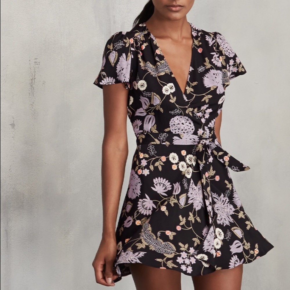 Reformation penny floral wrap dress